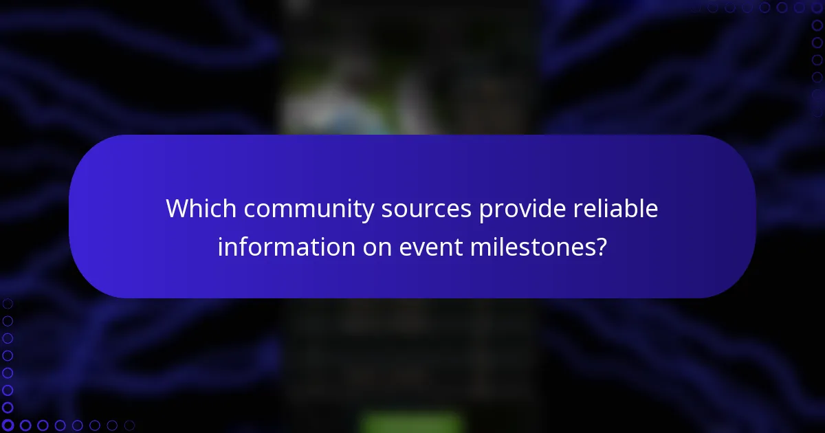 Which community sources provide reliable information on event milestones?