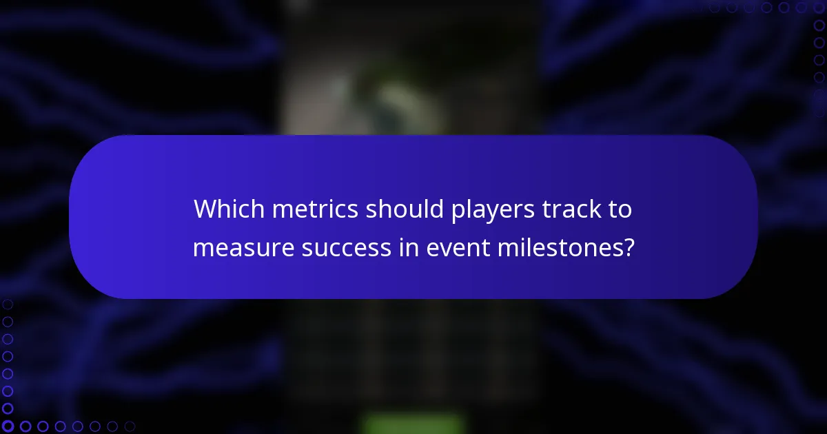 Which metrics should players track to measure success in event milestones?